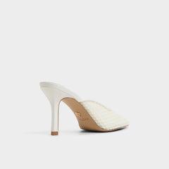 Aldo Gamilia Open White Textile Mesh Women's Kitten heels - Heeled mule, Kitten heel Open White