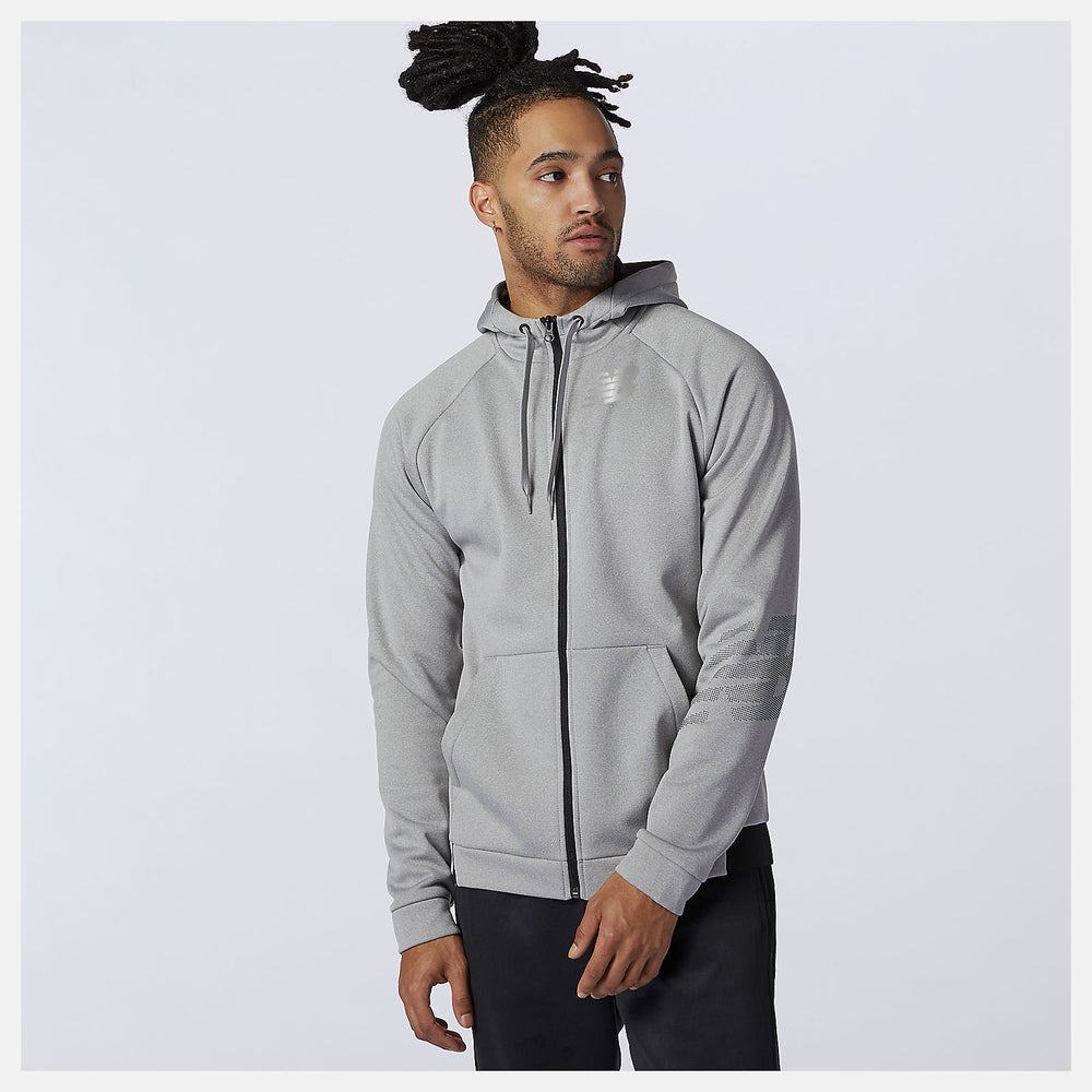 Athletic Grey Tenacity Fleece Full Zip Hoodie / New Balance Men
