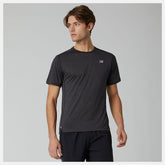 Black Heather Impact Run Short Sleeve / New Balance Men