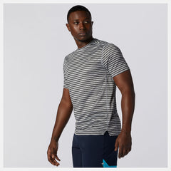 Athletic Grey/Multi Color Printed Impact Run Short Sleeve / New Balance Men