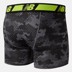 Hi Lite/Black Print NB Dry 6 Inch Boxer Brief 2 Pack / New Balance Men