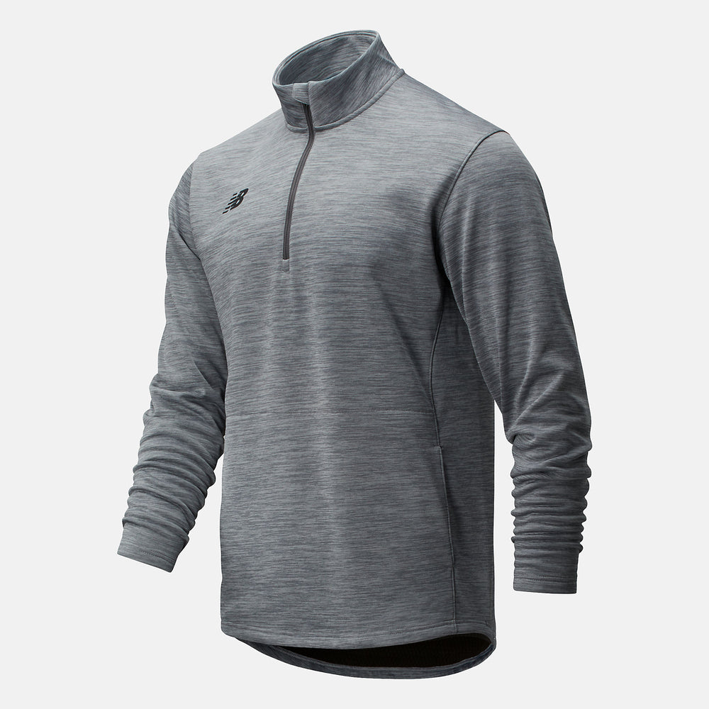 Med Heather Grey Thermal Half Zip / New Balance Men