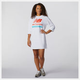 White NB Essentials Field Day Crew Fleece Dress / New Balance Women