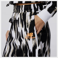 White NB Athletics Collide Printed Terry Skirt / New Balance Women