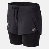 Black NYC Marathon Impact Run 2 In 1 Short / New Balance Women