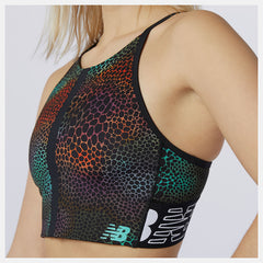 Black Print Relentless Printed Crop Top / New Balance Women