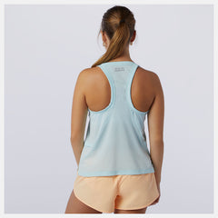 Pale Blue Printed Impact Run Hybrid Tank / New Balance Women