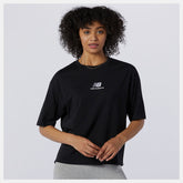 Black NB Athletics Collide Short Sleeve Tee / New Balance Women