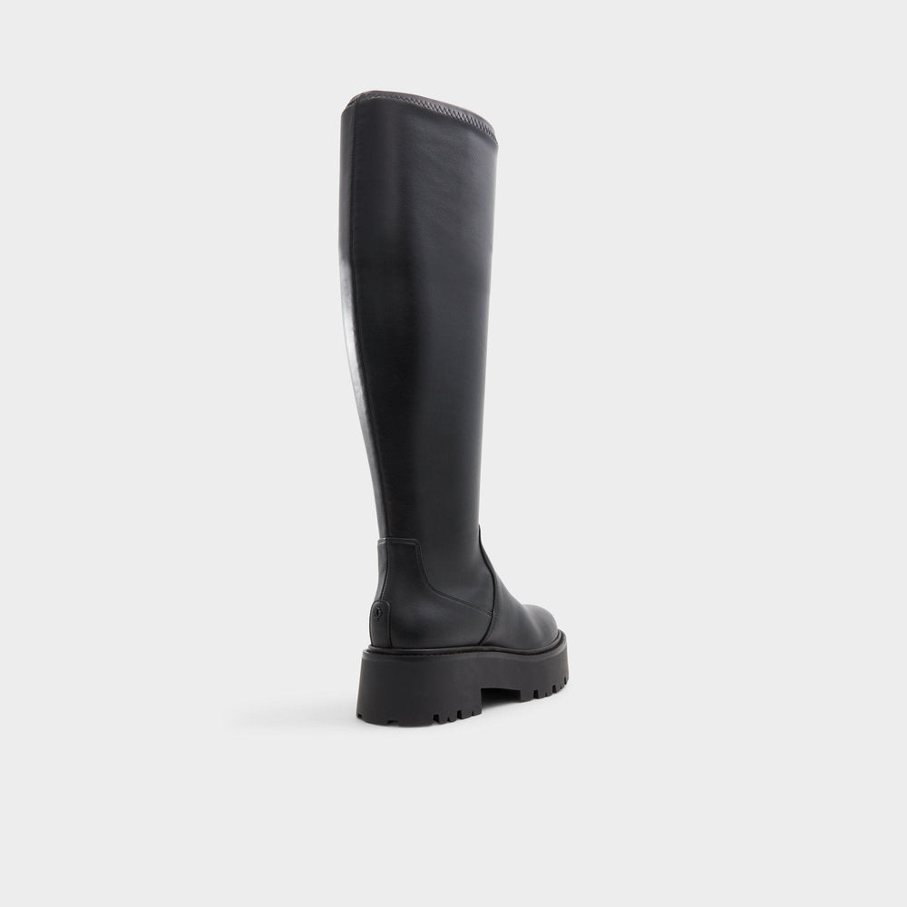 Aldo Carelden Black Women's Tall Boots - Knee-high boot, Lug sole Black