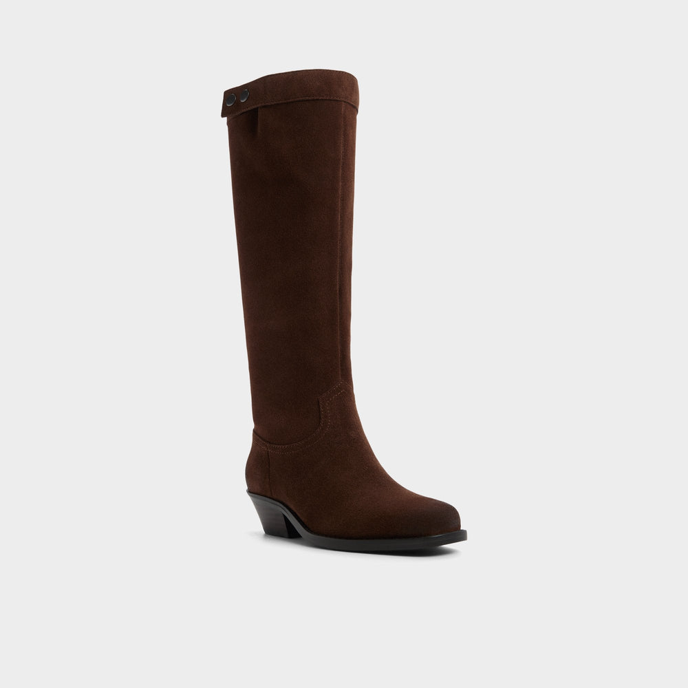 Aldo Emberlyn in Dark Brown 14163446 - Knee-high western boot, Cup sole Dark Brown