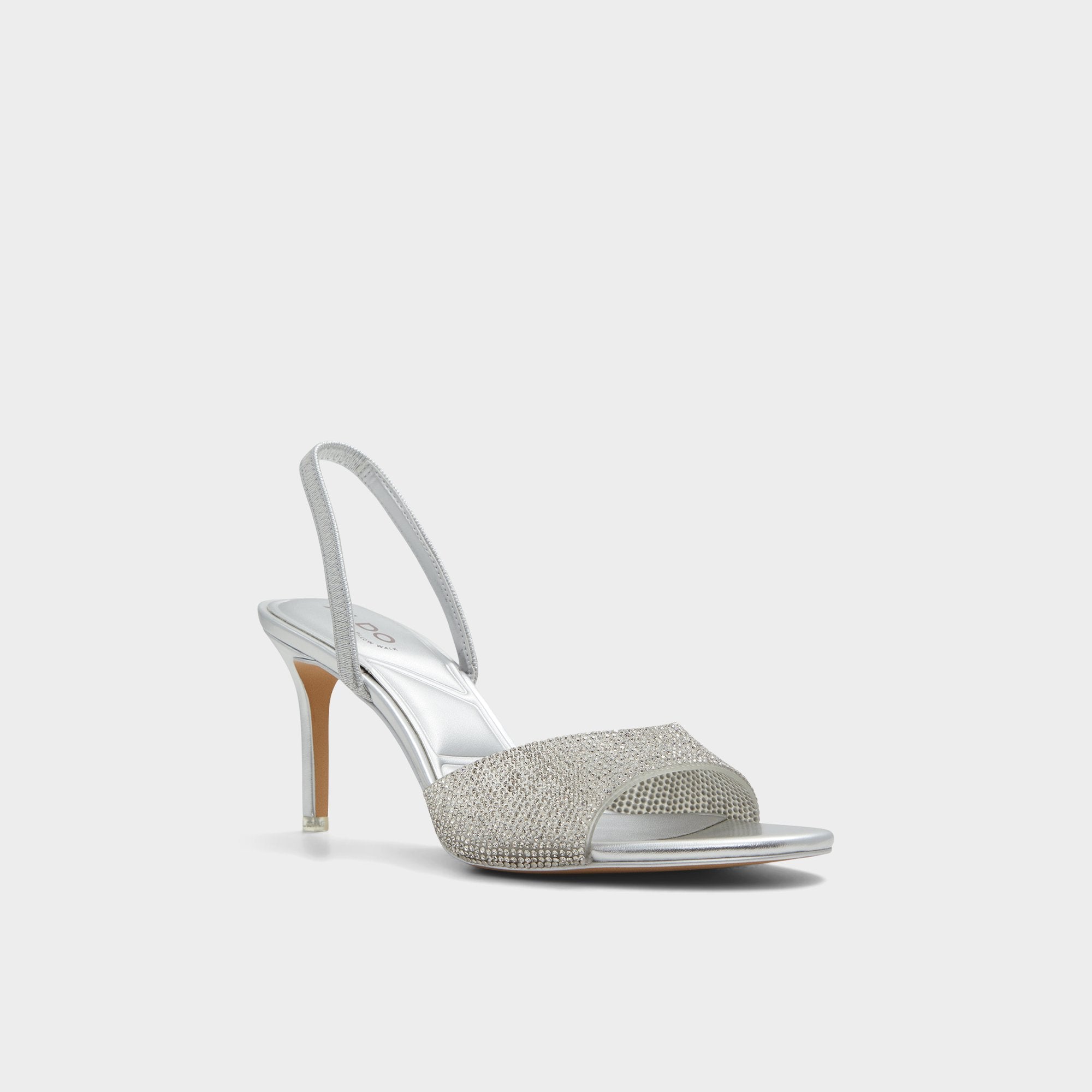 Aldo Aitana Silver Women's Heeled sandals - Slingback heeled sandal, Stiletto heel Silver