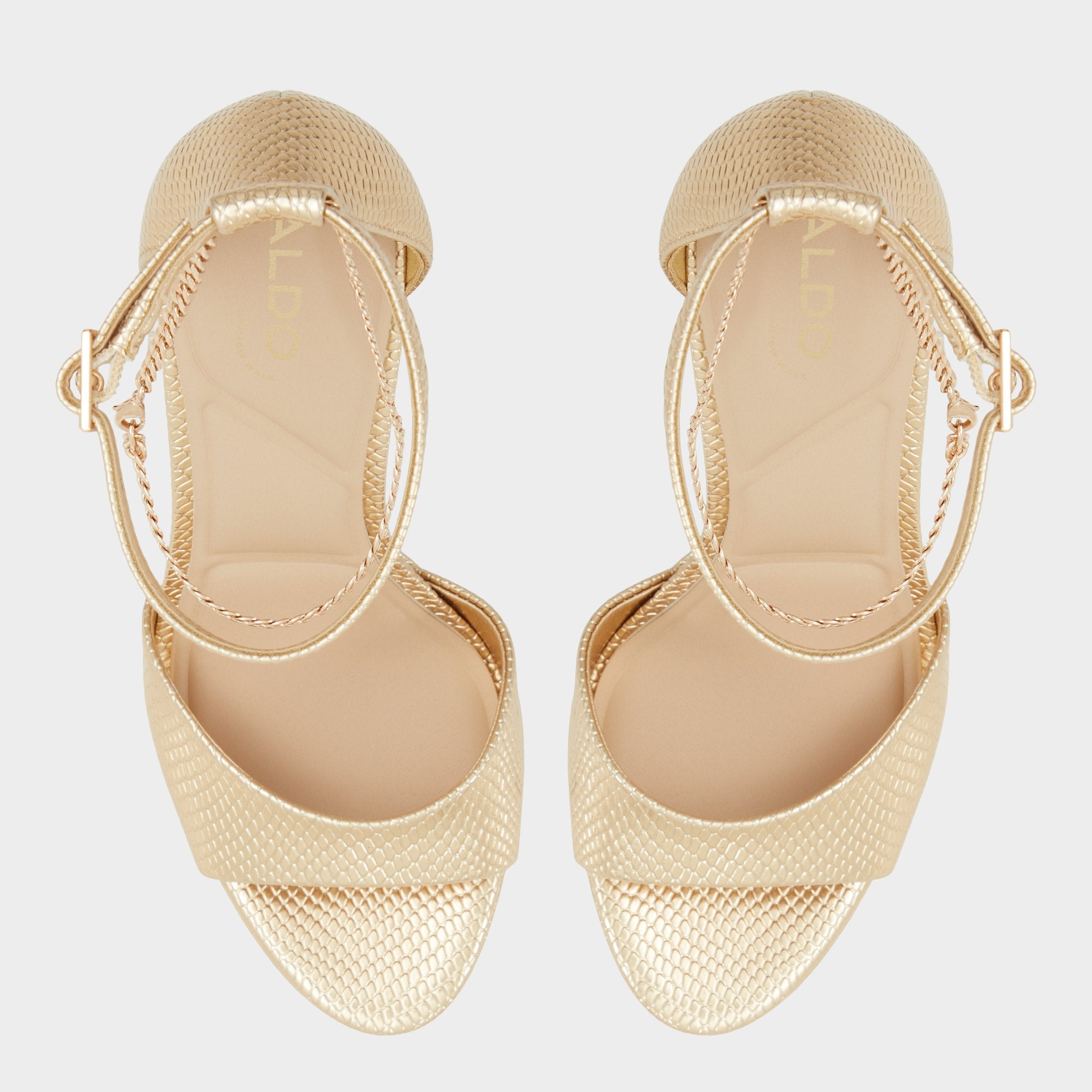 Aldo Afumeth Gold Women's Platform sandals - Strappy heeled sandal, Stiletto platform Gold