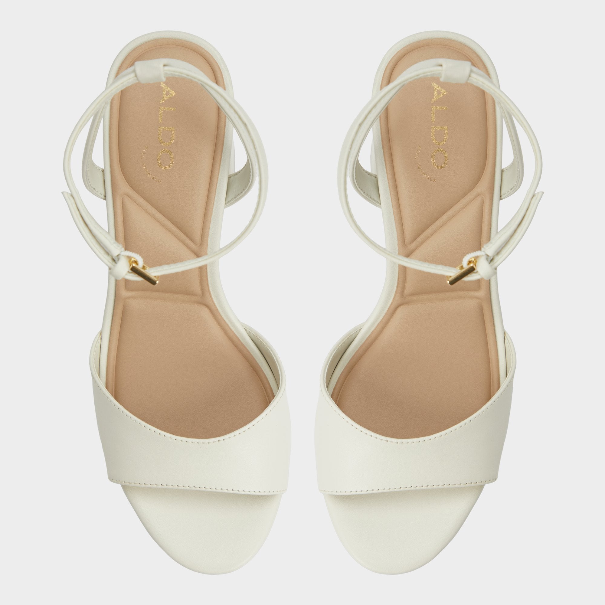 Aldo Gracious White/Bone Women's Block heels - Strappy heeled sandal, Block heel White/Bone
