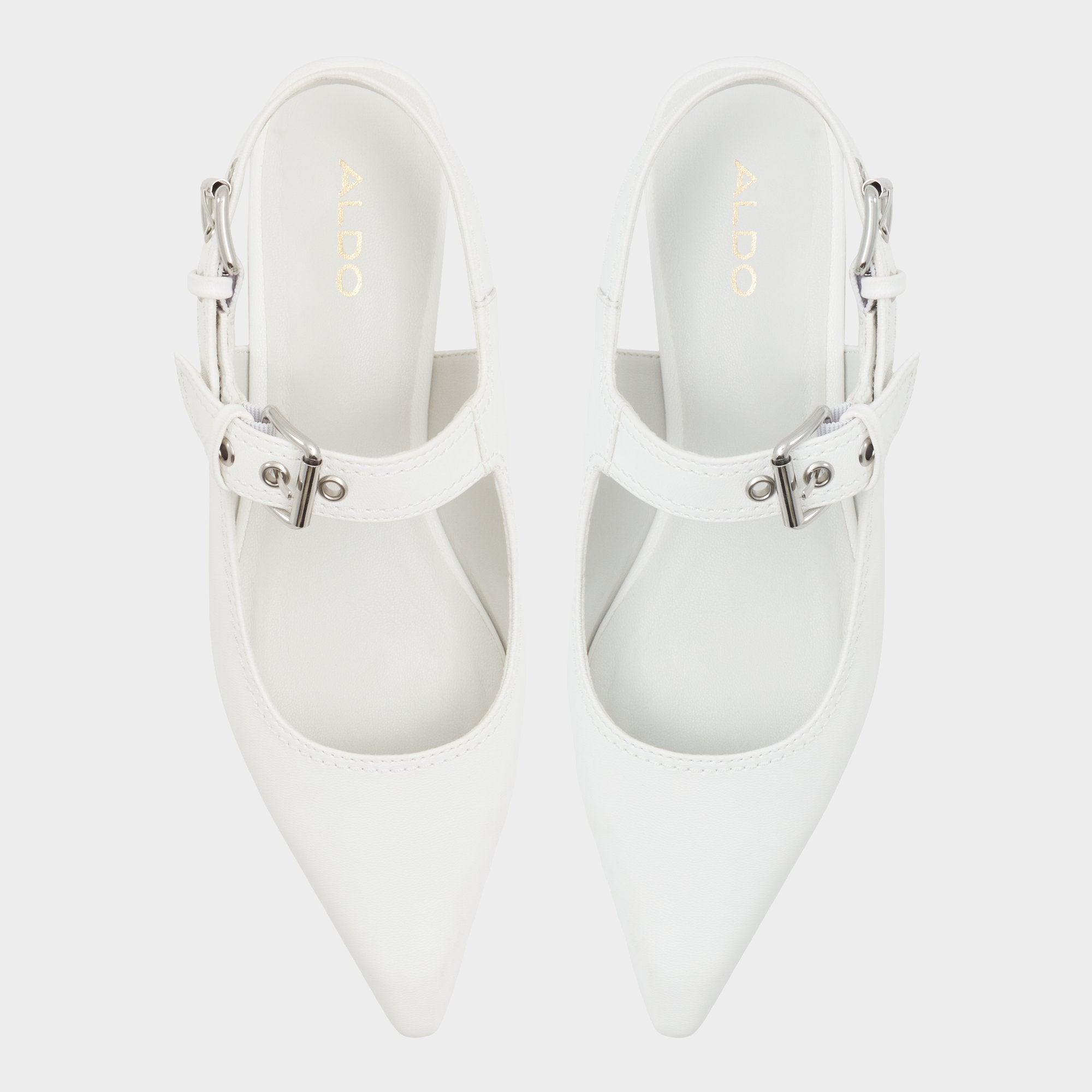 Aldo Kellya White Women's Slingbacks - Sling back high heel, Kitten heel White