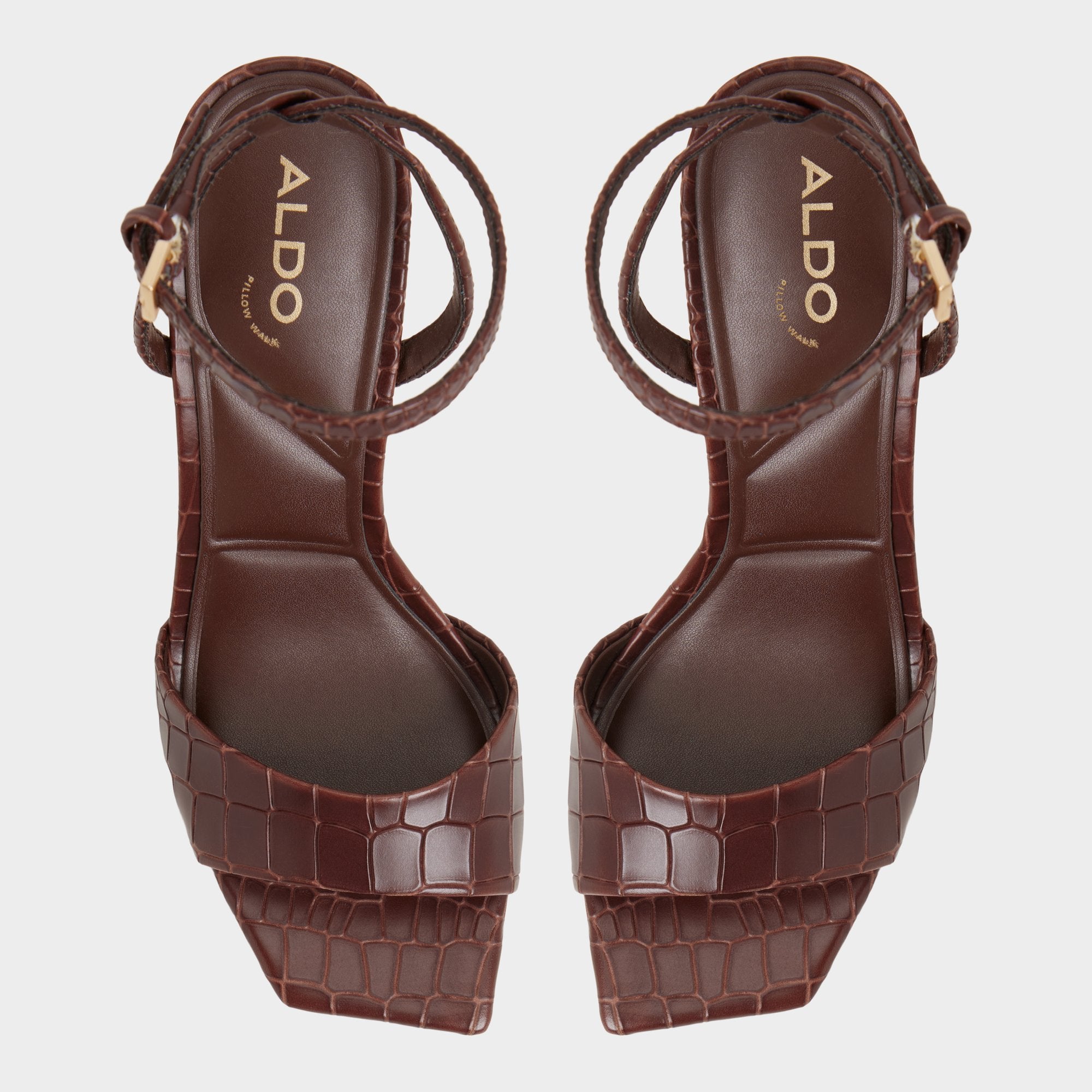 Aldo Harmonious in Dark Brown - Strappy heeled sandal Dark Brown