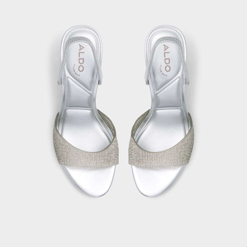 Aldo Aitana in Silver - Strappy heeled sandal, Stiletto heel Silver