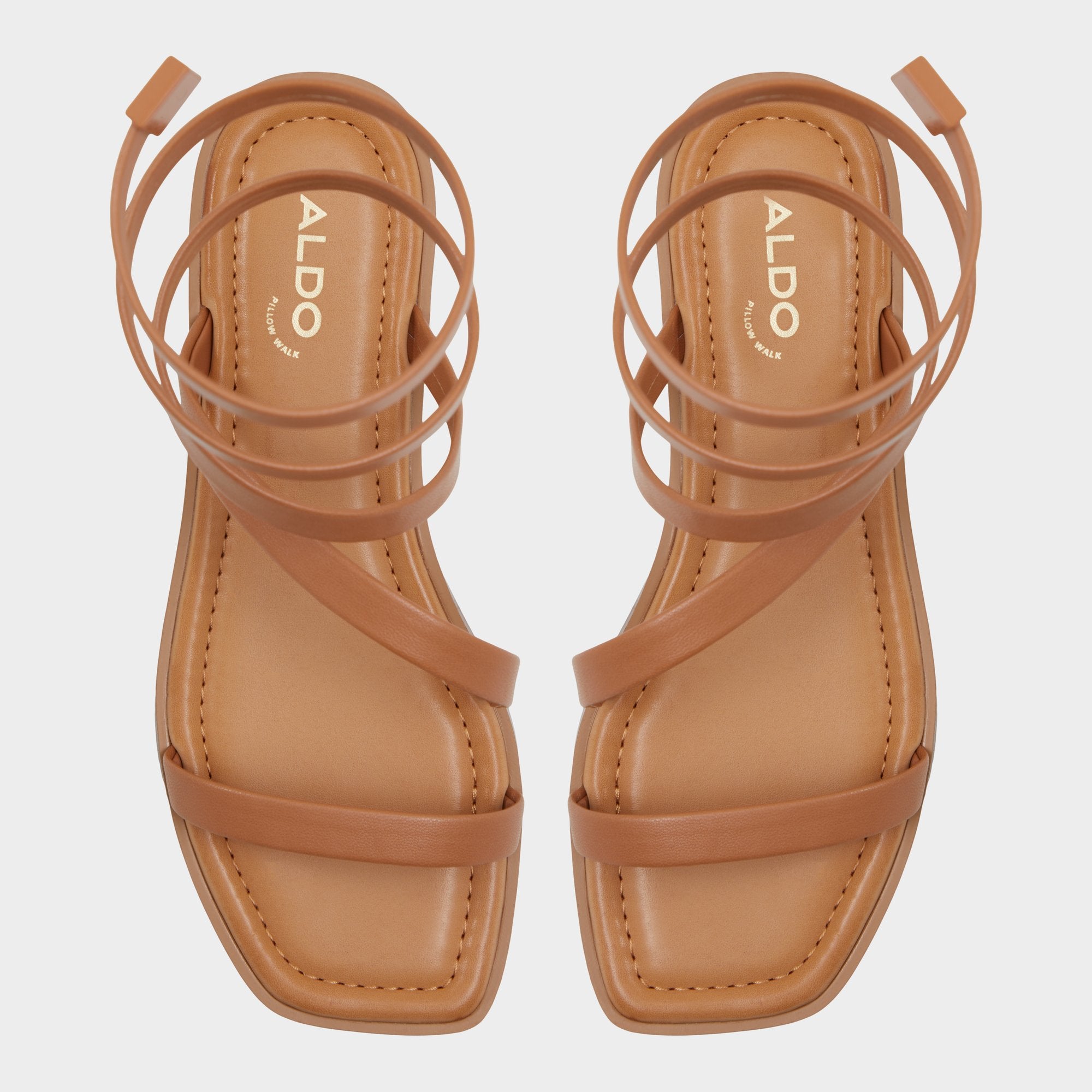 Aldo Spinella in Medium Brown - Strappy flat sandal Medium Brown