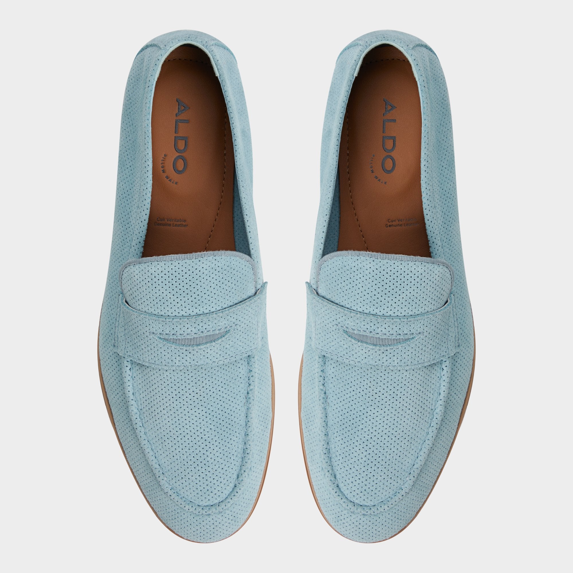 Aldo Journey Light Blue Men's Dress Shoes - Loafer Light Blue