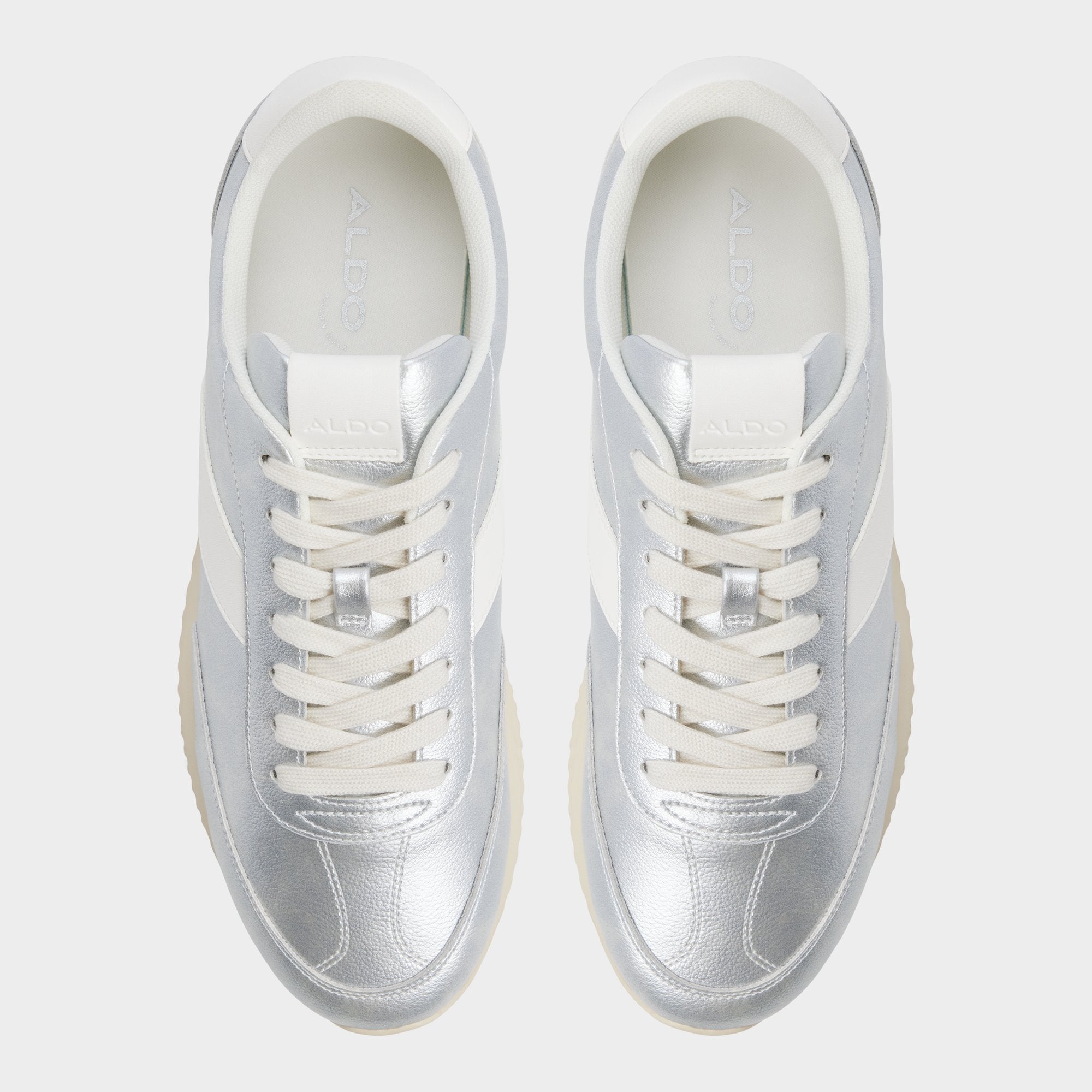 Aldo Nathaniel in Silver - Low top sneaker, Cup sole Silver