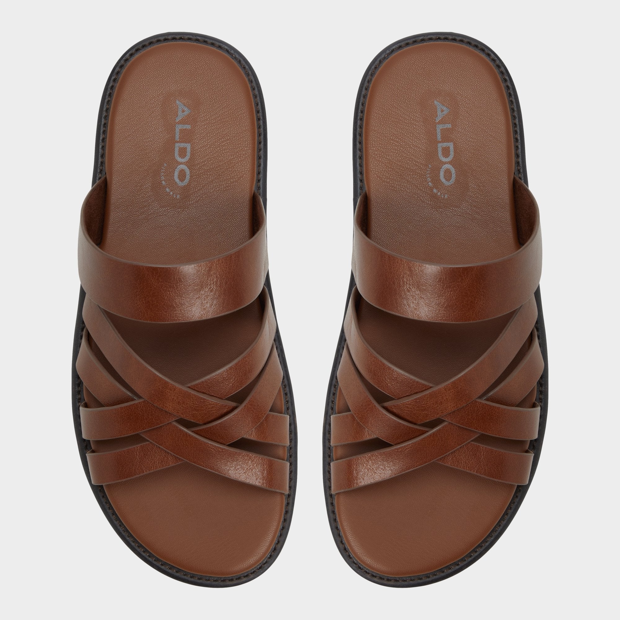 Aldo Haniff Cognac Men's Sandals & Slides - Strappy flat sandal Cognac