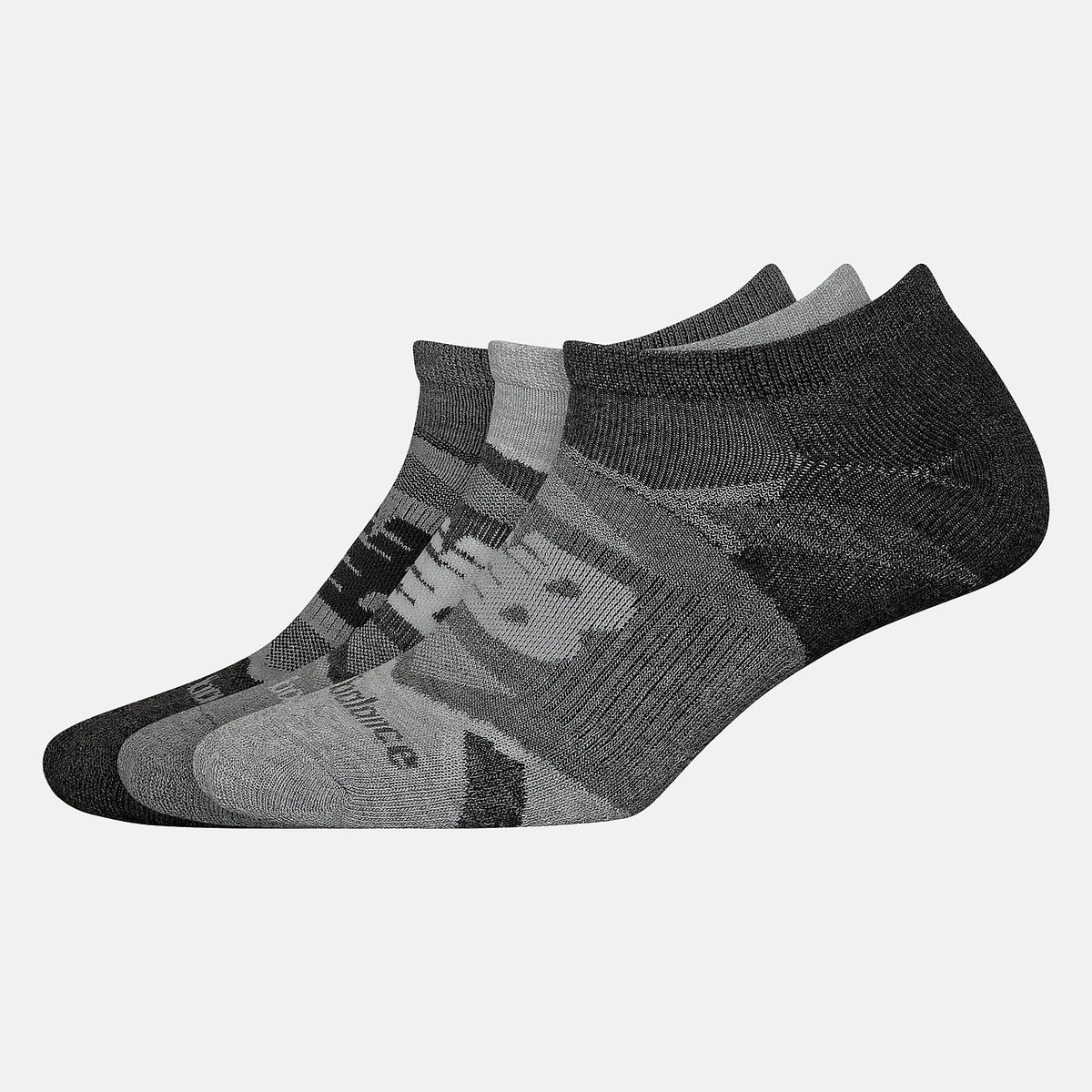 Grey Performance Cushion No Show Socks 3 Pack / New Balance Women|Men
