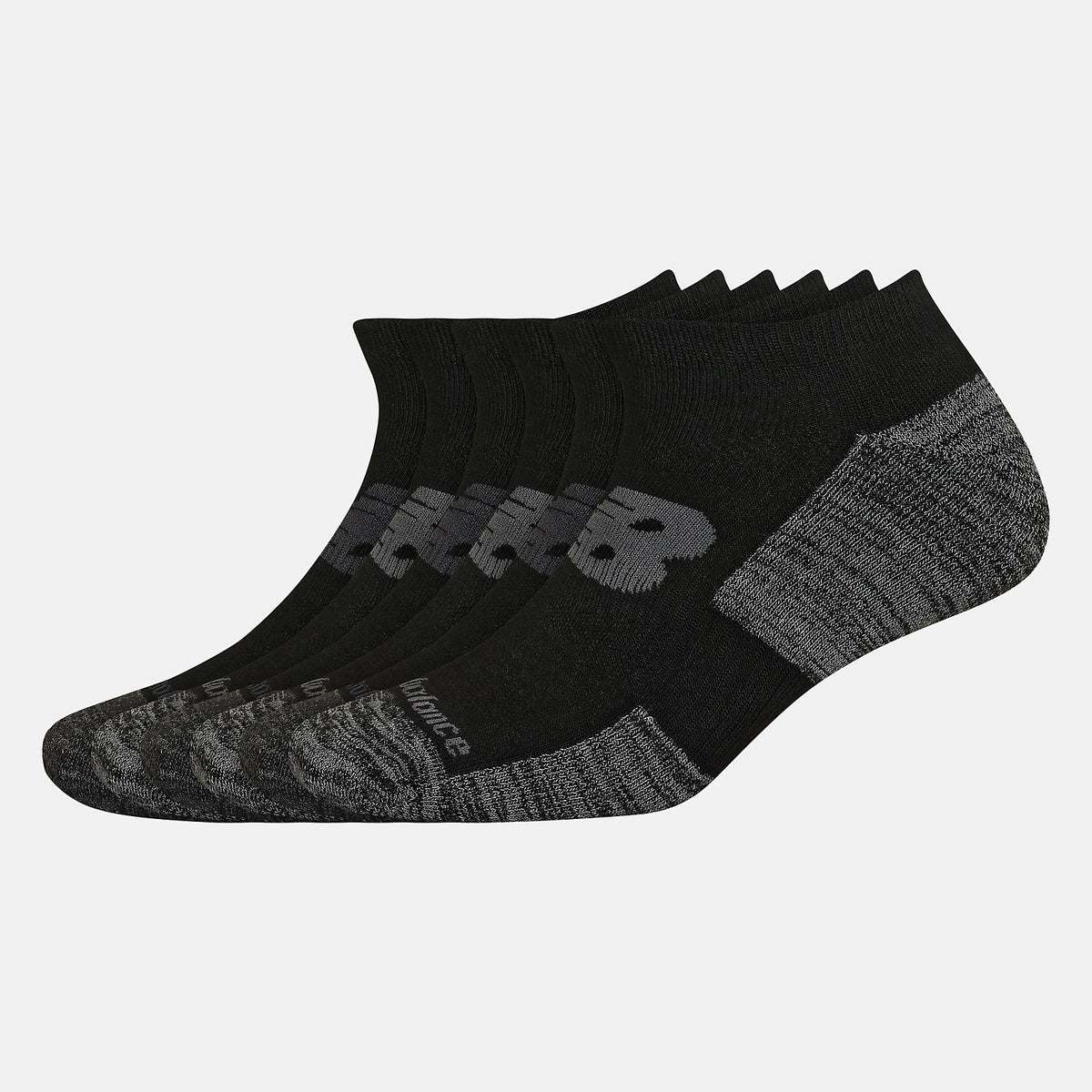 Black Performance Cushion Low-Cut Socks 6 Pack / New Balance Women|Men