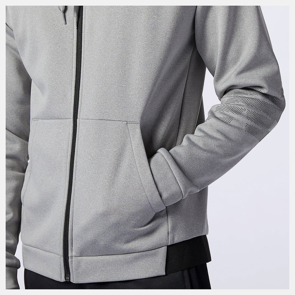 Athletic Grey Tenacity Fleece Full Zip Hoodie / New Balance Men
