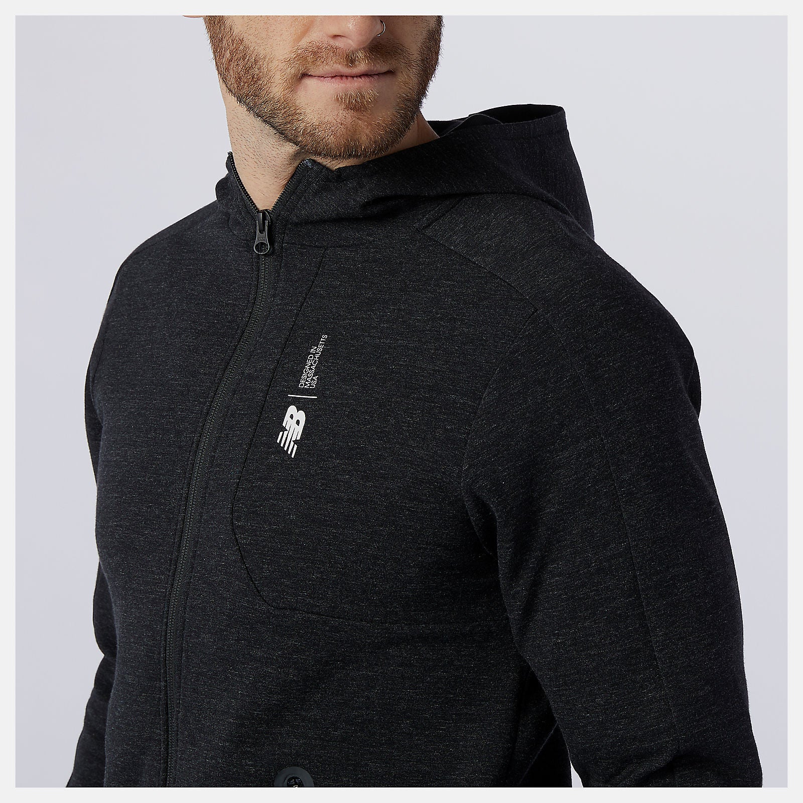 Black Heather Fortitech Fleece Full Zip / New Balance Men