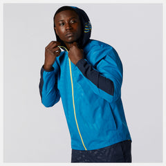 Wave Blue Printed Fast Flight Jacket / New Balance Men
