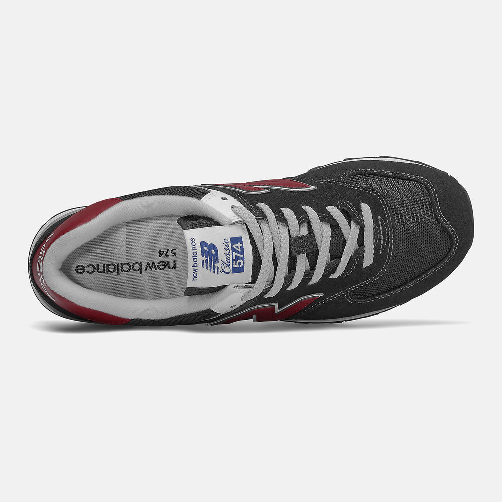 Black/NB Scarlet 574 / New Balance Men