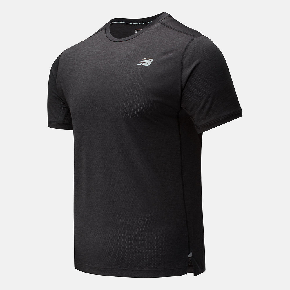 Black Heather Impact Run Short Sleeve / New Balance Men