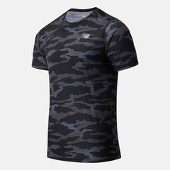 Black Camo Printed Accelerate Short Sleeve / New Balance Men