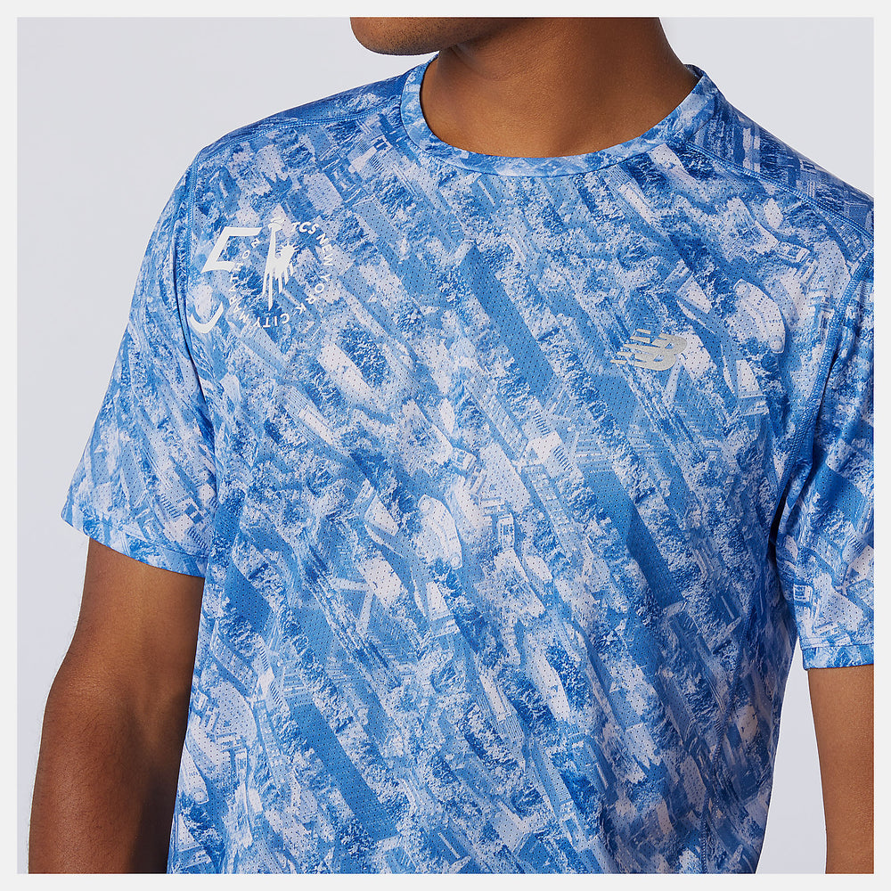 Faded Cobalt NYC Marathon Printed Impact Run Short Sleeve / New Balance Men