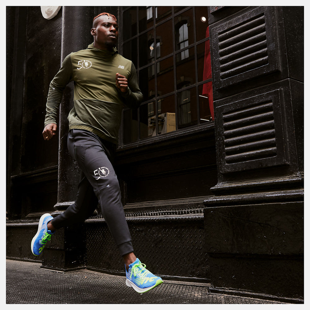 Oak Leaf Green NYC Marathon Impact Run Grid Back Hoodie / New Balance Men