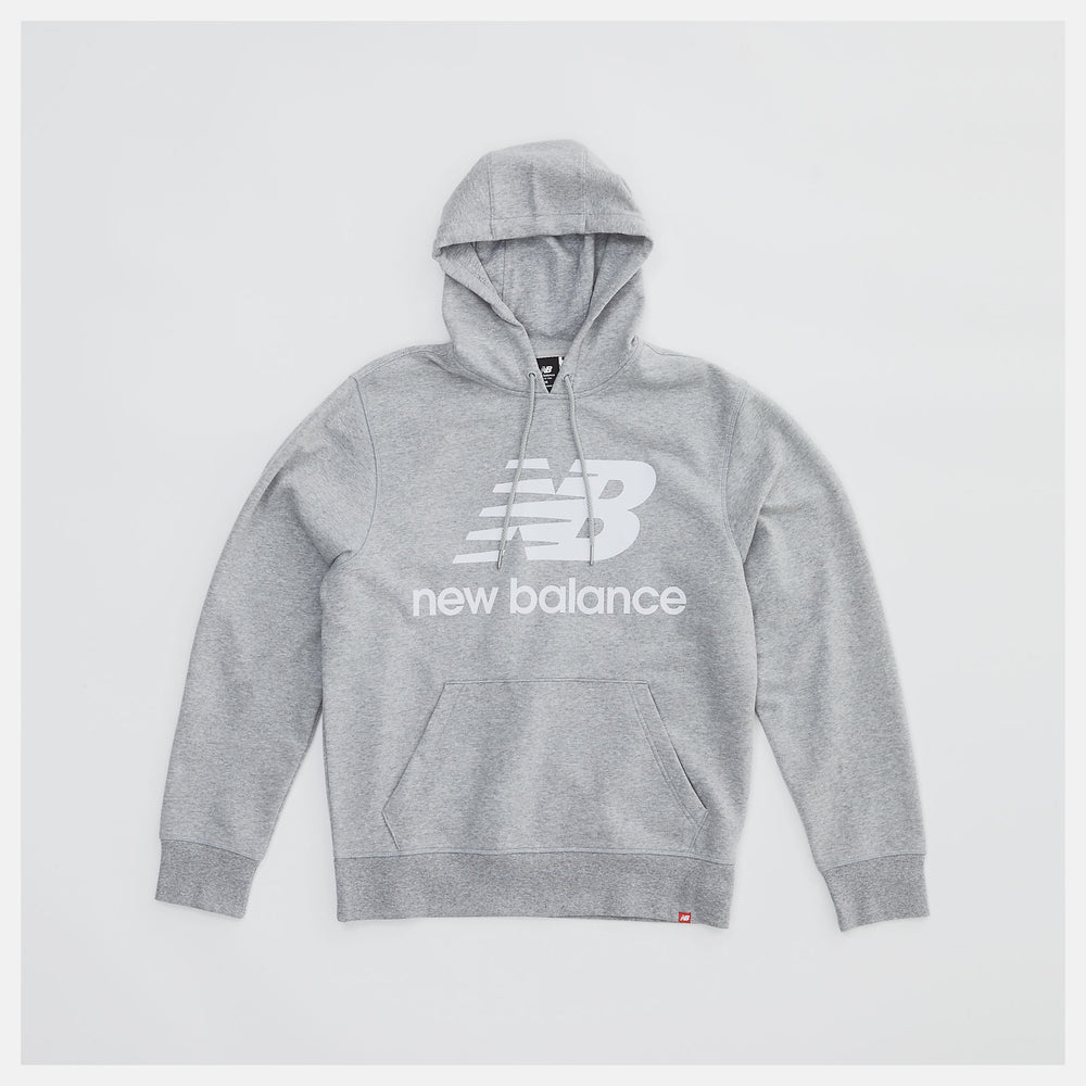 Athletic Grey NB Essentials Stacked Logo Po Hoodie / New Balance Men