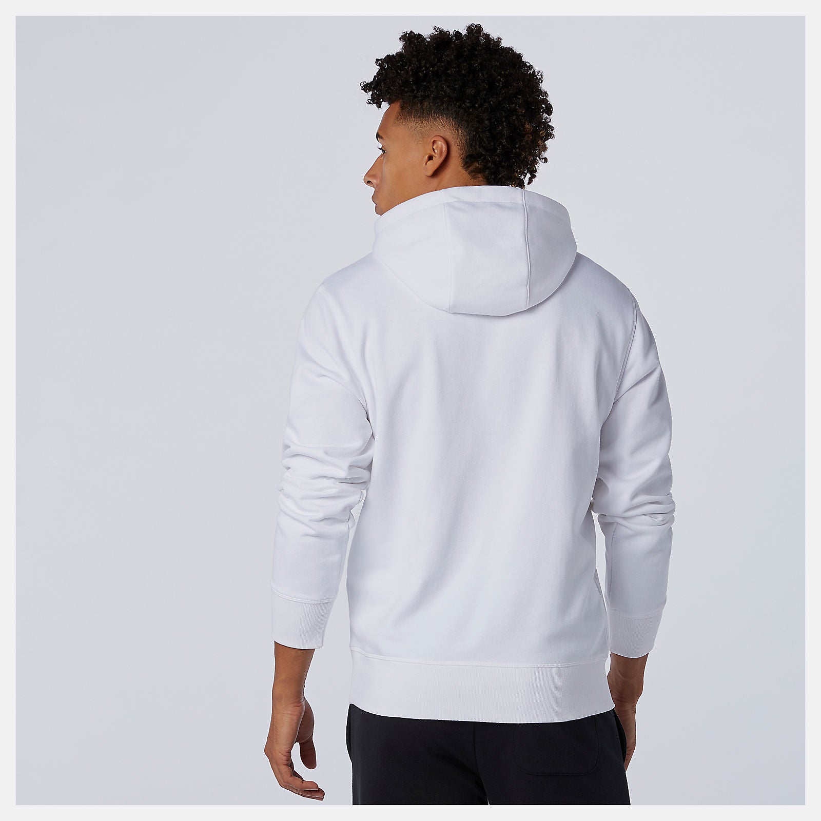 White NB Essentials Stacked Logo Po Hoodie / New Balance Men