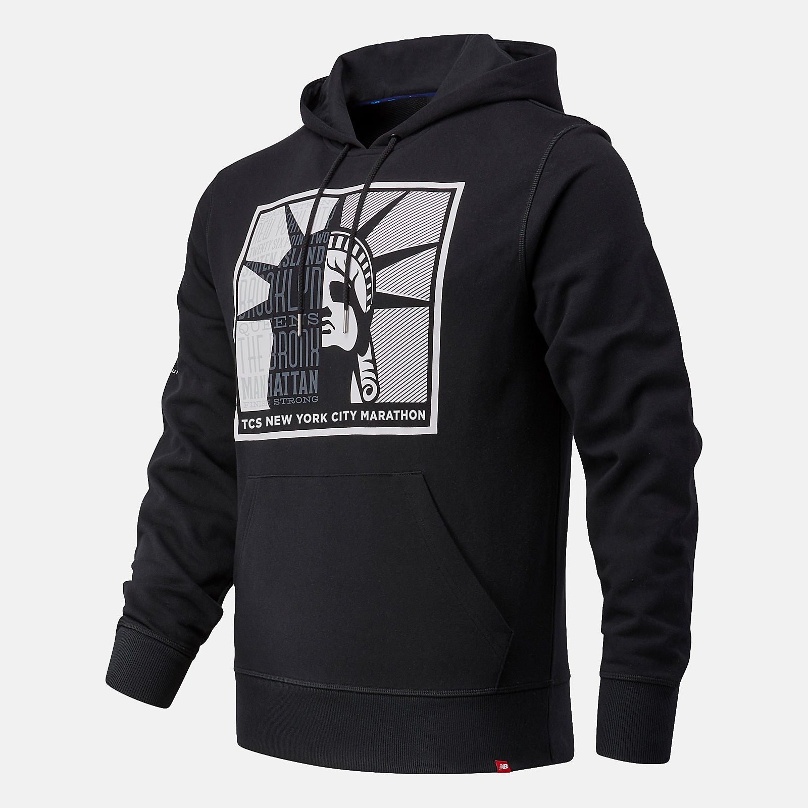 Black NYC Marathon Essentials Stacked Logo Po Hoodie / New Balance Men