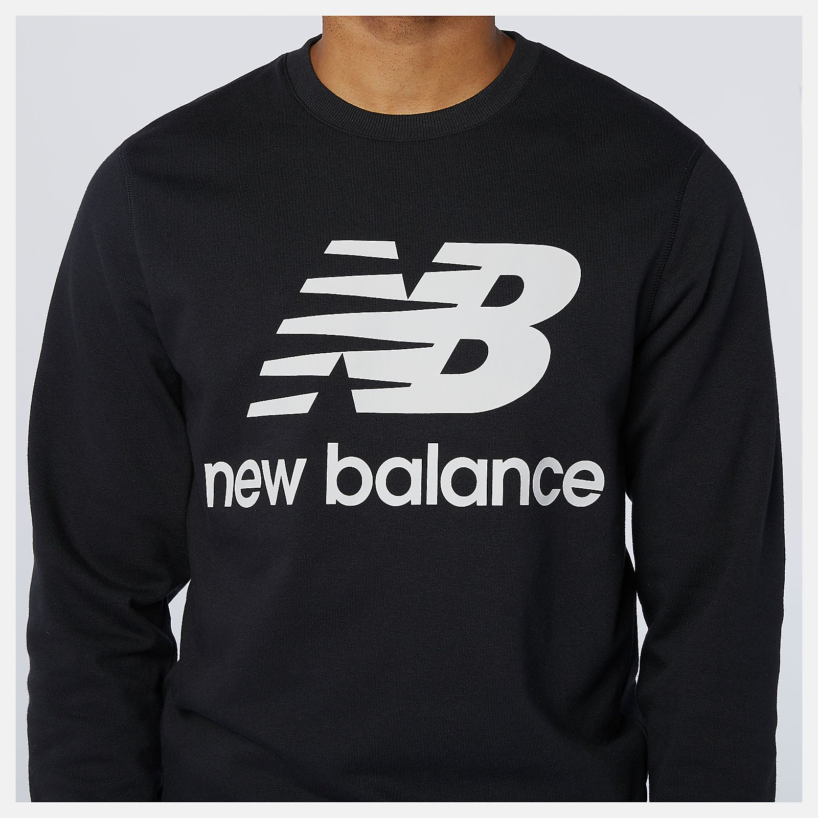 Black NB Essentials Stacked Logo Crew / New Balance Men