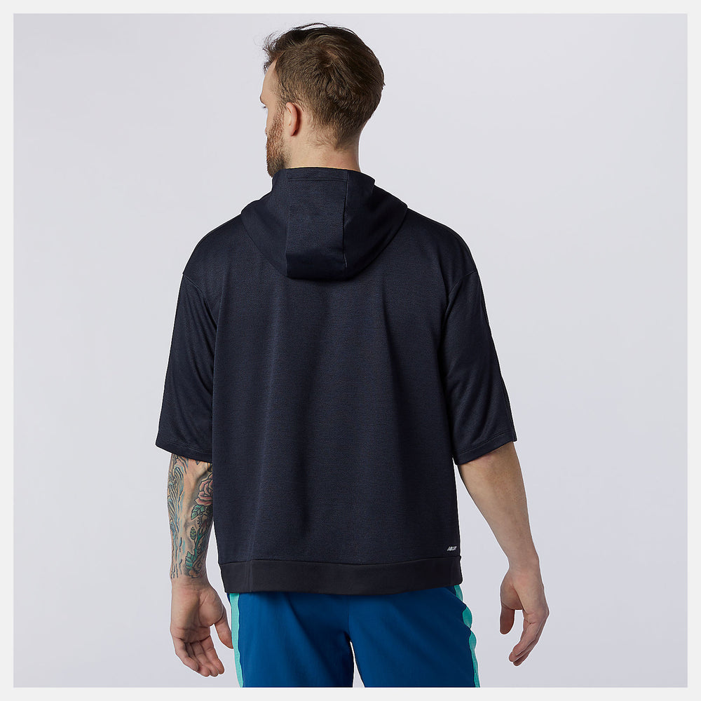 Eclipse Heather Tenacity Lightweight Knit Short Sleeve Hoodie / New Balance Men