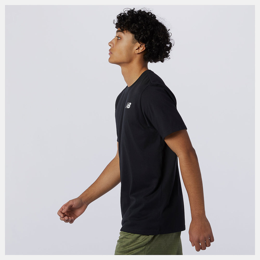 Black Heathertech Tee / New Balance Men