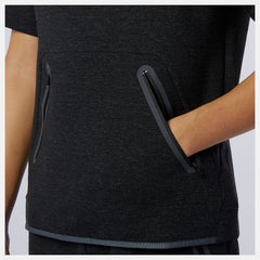 Black Heather Fortitech Fleece Short Sleeve Hoodie / New Balance Men