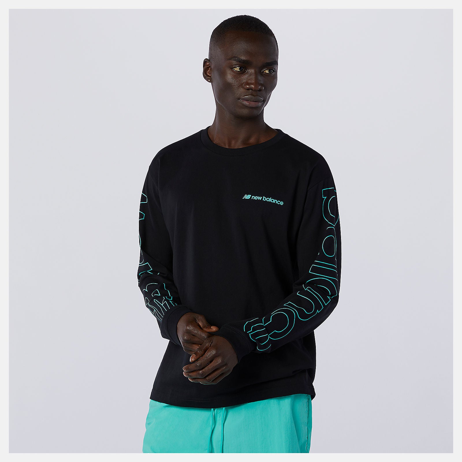 Black NB Sport Style Optiks Longsleeve Tee / New Balance Men