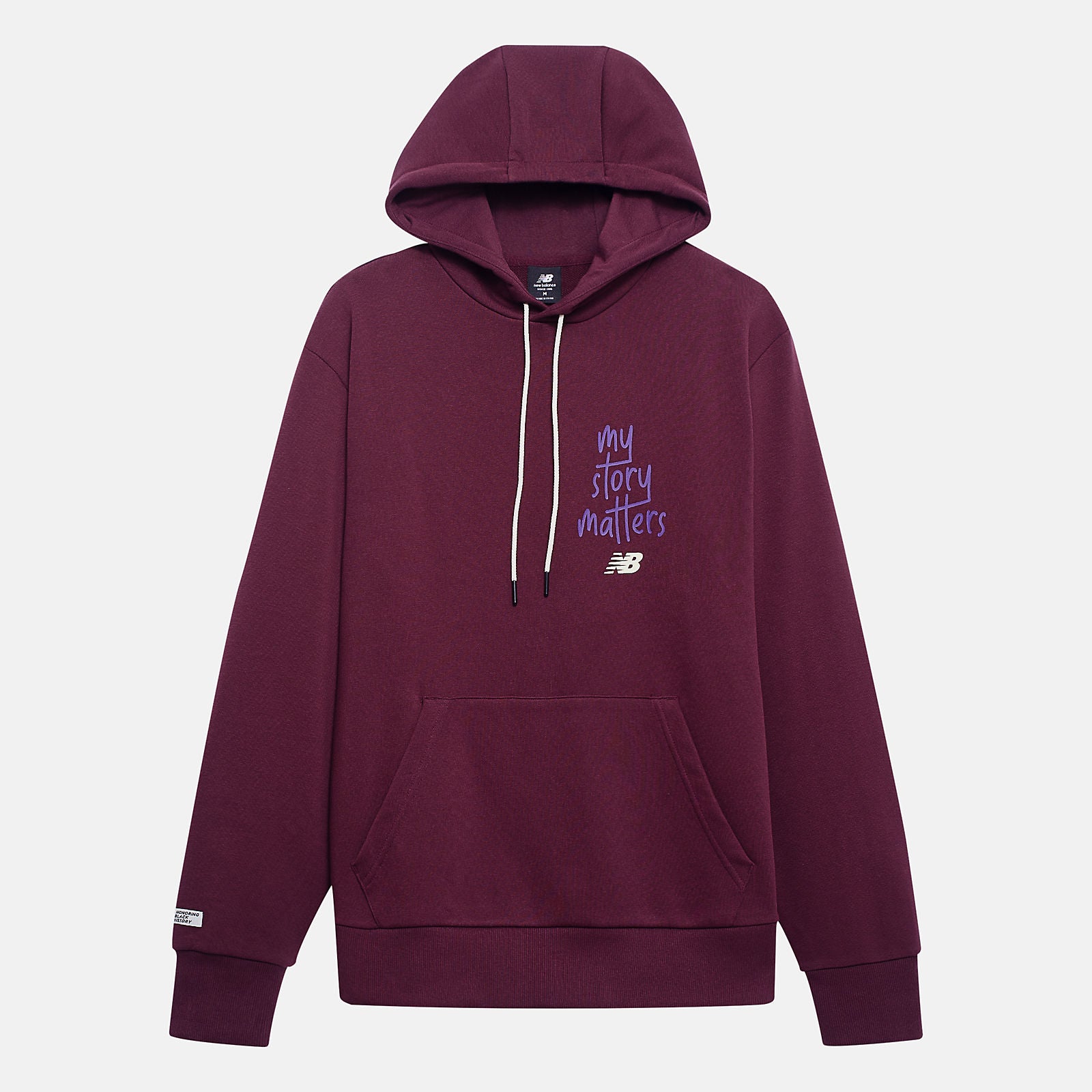 NB Burgundy My Story Matters Hoodie / New Balance Men