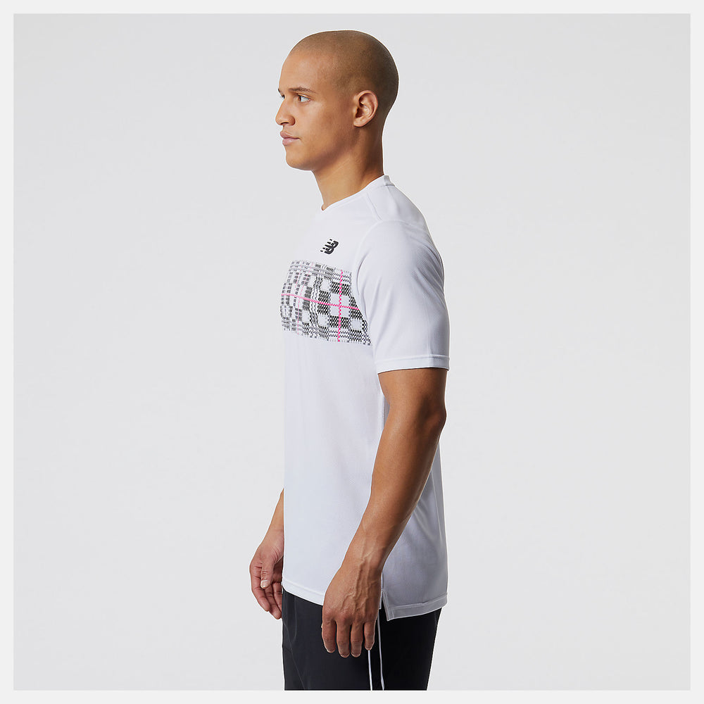 White/Black Printed Tournament Crew / New Balance Men