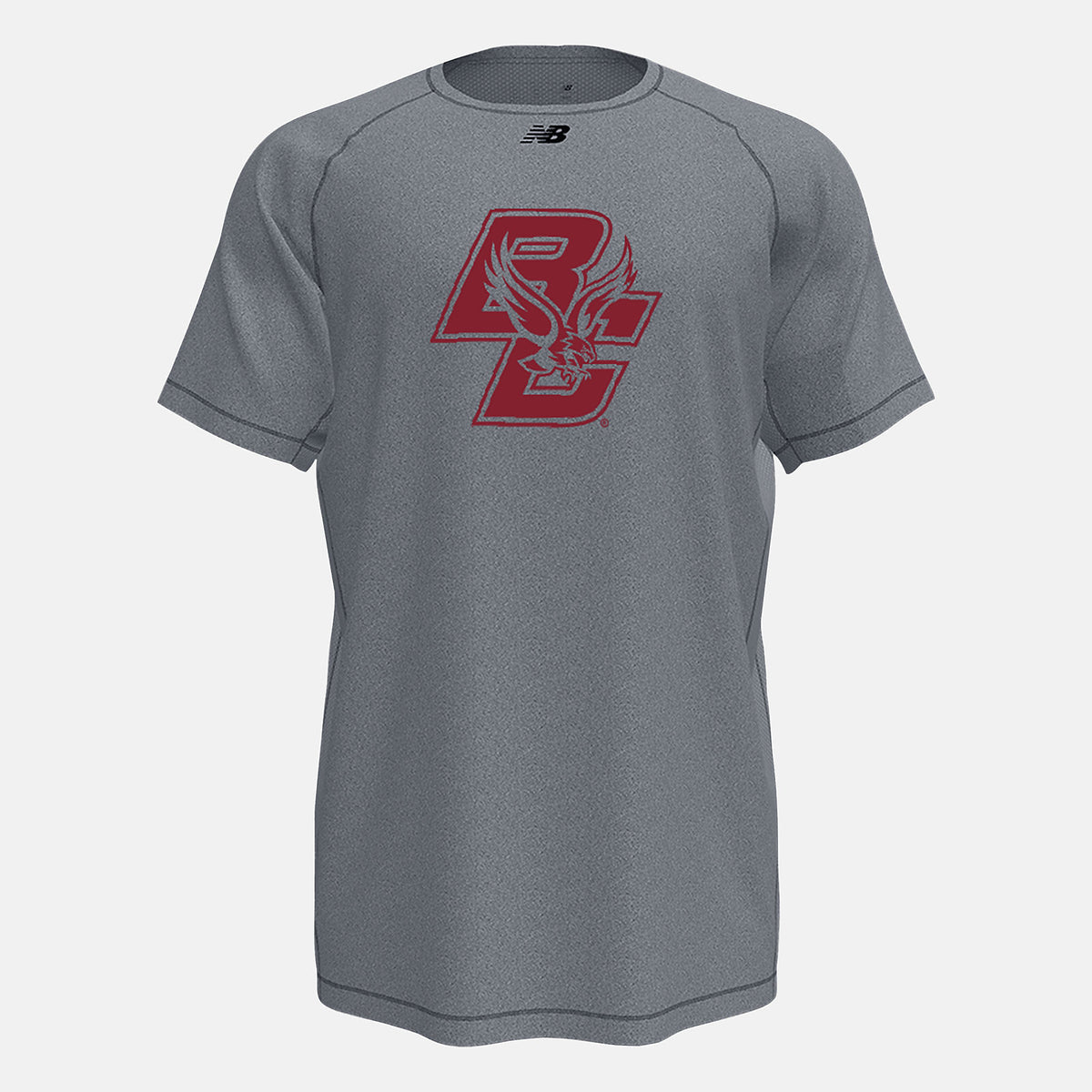 Med Heather Grey Raglan Tech Tee(Boston College) / New Balance Men