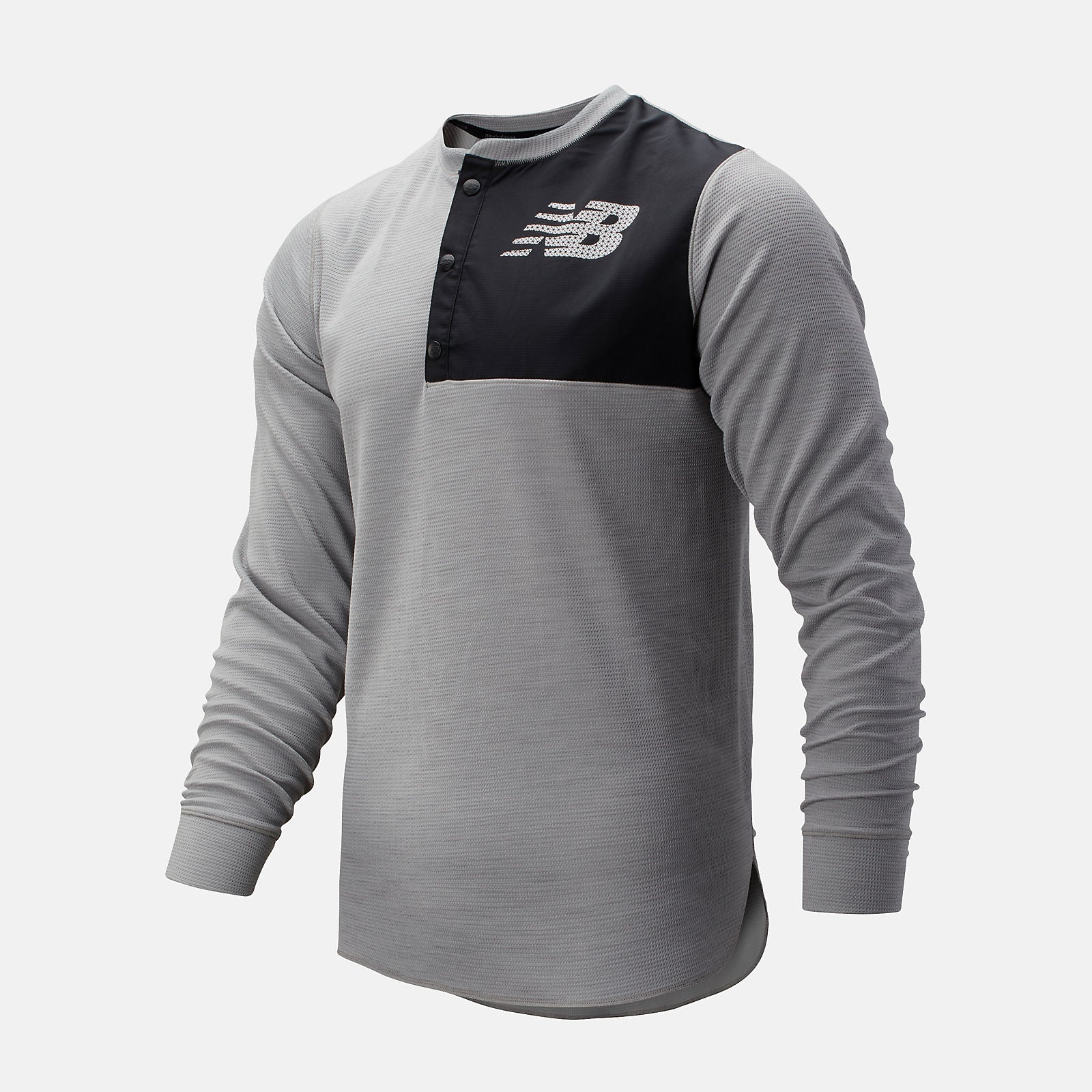 Athletic Grey ASYM Baseball Henley / New Balance Men