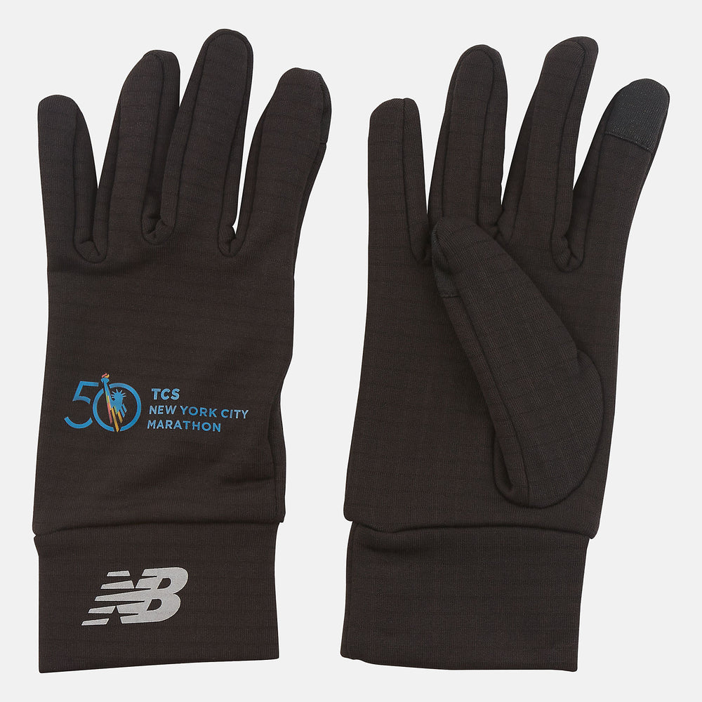 Black Marathon Heavyweight Grid Fleece Gloves / New Balance Women|Men