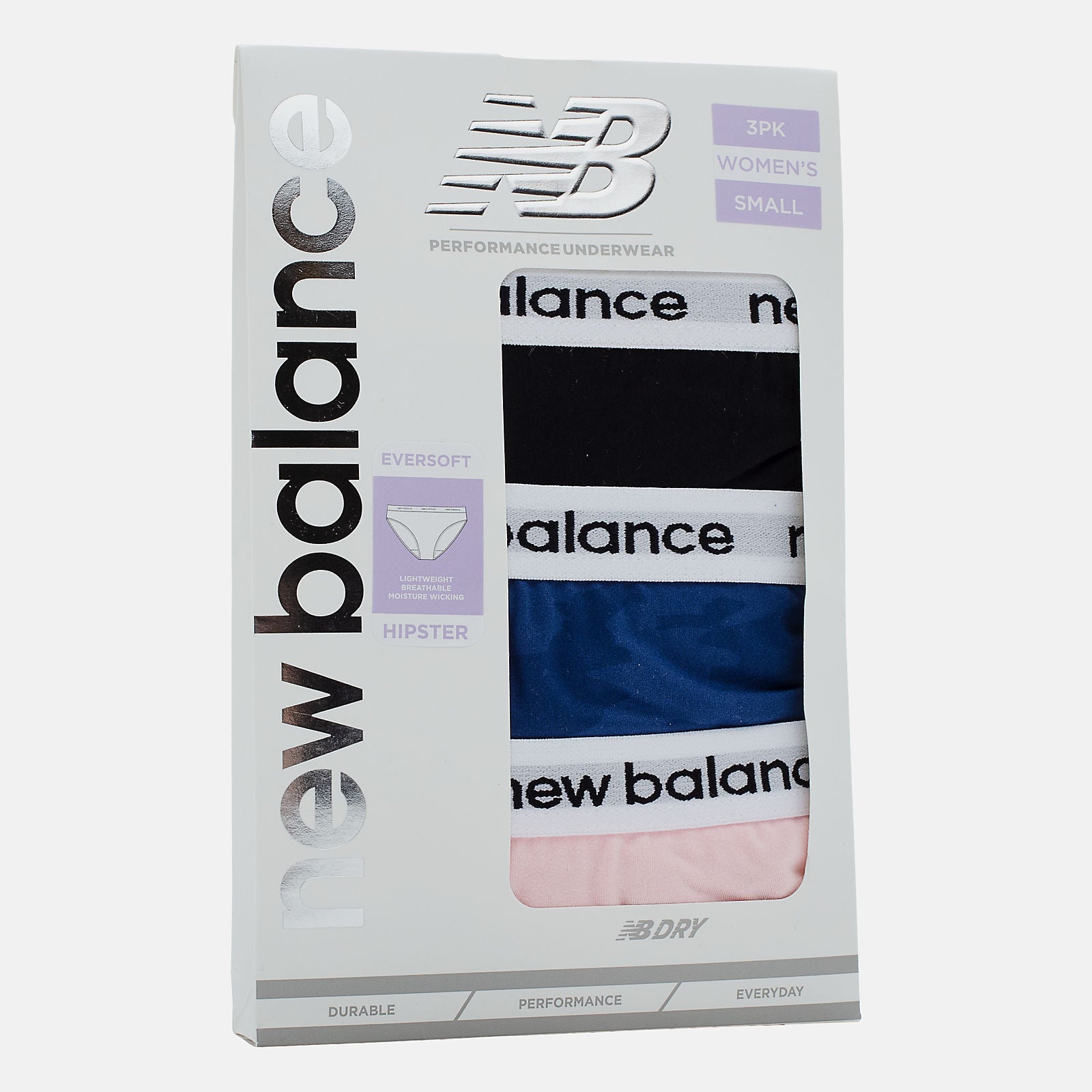 Black Eversoft Hipster 3 Pack / New Balance Women
