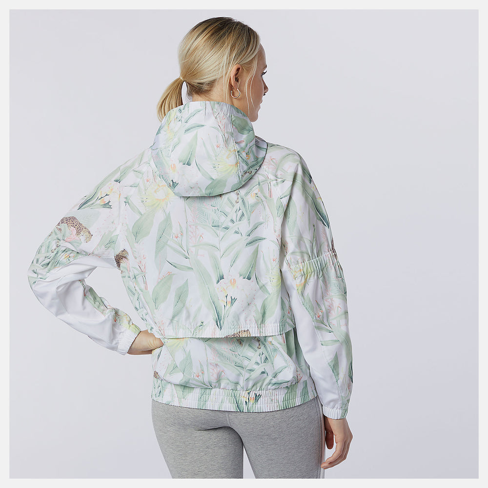 White Print NB Essentials Botanical Jacket / New Balance Women