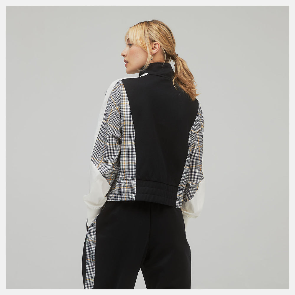 Black NB Athletics Higher Learning Stripe Track Jacket / New Balance Women